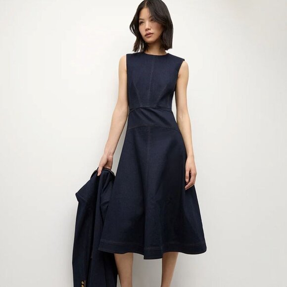 New AUTH Veronica Beard Karrigan Denim Midi Dress - Picture 1 of 8